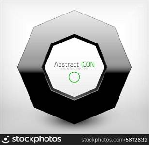 Black geometric business icon 3d concept