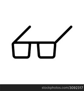 Black Glasses icon on a white background. Black Glasses icon