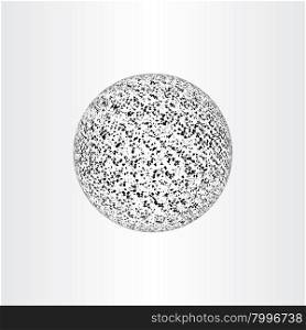black globe ball with small particles design