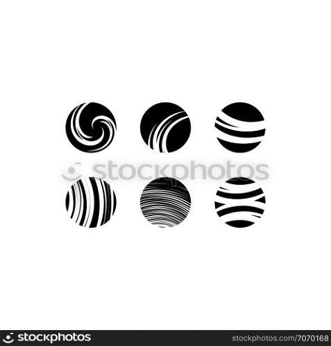 black globe icons sign vector design elements