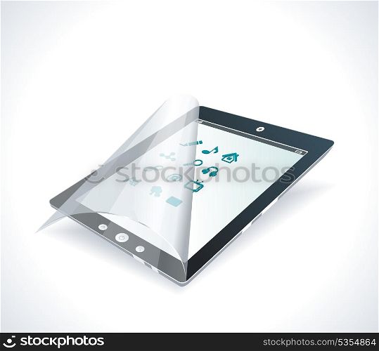 Black glossy tablet PC. tablet pc