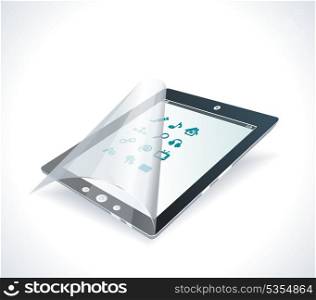 Black glossy tablet PC. tablet pc