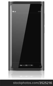 Black glossy touchscreen smartphone, vector format