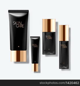 Black & Gold Skincare Packaging Set