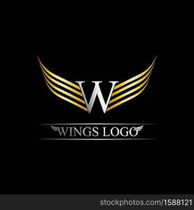 Black gold wing logo symbol for a professional designer