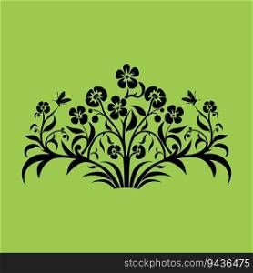 black grass vector on green background