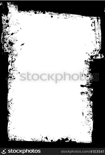 Black grunge background border with blank white space