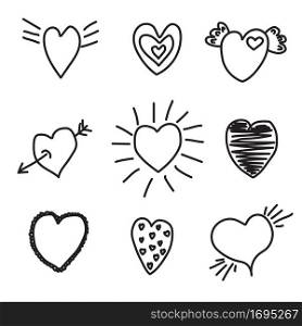 Black grunge hearts set. Cartoon style. Love symbols. Doodle sketch. Romantic concept. Vector illustration. Stock image. EPS 10.. Black grunge hearts set. Cartoon style. Love symbols. Doodle sketch. Romantic concept. Vector illustration. Stock image.