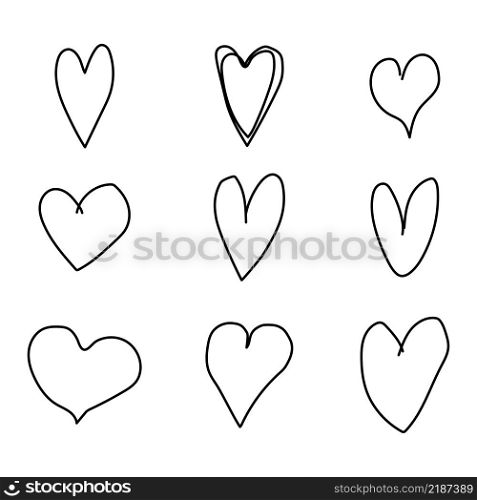 Black grunge hearts set. Love symbols. Doodle sketch. Cartoon style. Romantic concept. Vector illustration. Stock image. EPS 10.. Black grunge hearts set. Love symbols. Doodle sketch. Cartoon style. Romantic concept. Vector illustration. Stock image.