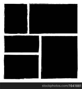 Black grunge rectangle collection. Ink style. Abstract art design. Hand drawn. Vector illustration. Stock image. EPS 10.. Black grunge rectangle collection. Ink style. Abstract art design. Hand drawn. Vector illustration. Stock image.