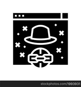 black hat link glyph icon vector. black hat link sign. isolated contour symbol black illustration. black hat link glyph icon vector illustration