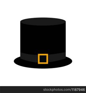 Black hat with a gold buckle on a white background vector. Black hat with a gold buckle on white background