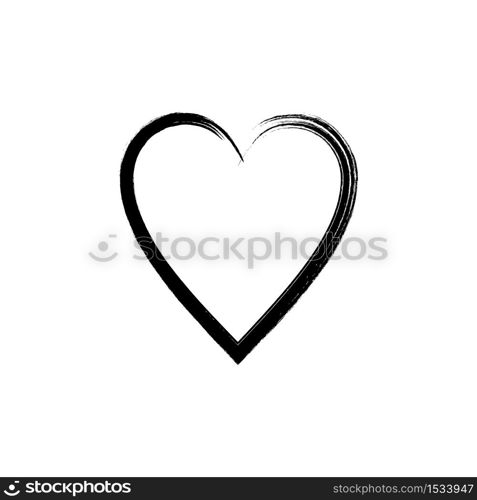 Black heart icon isolated on white background. Vector illustration