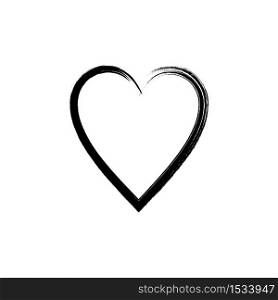 Black heart icon isolated on white background. Vector illustration
