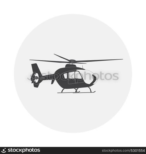Black Helicopter in Flight. Vector Illustration. EPS10. Helicopter in Flight. Vector Illustration.