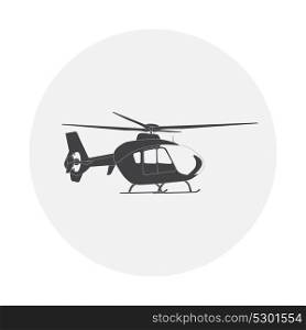 Black Helicopter in Flight. Vector Illustration. EPS10. Helicopter in Flight. Vector Illustration.