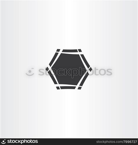 black hexagon frame icon vector sign logo