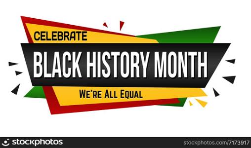 Black history month banner design on white background, vector illustration