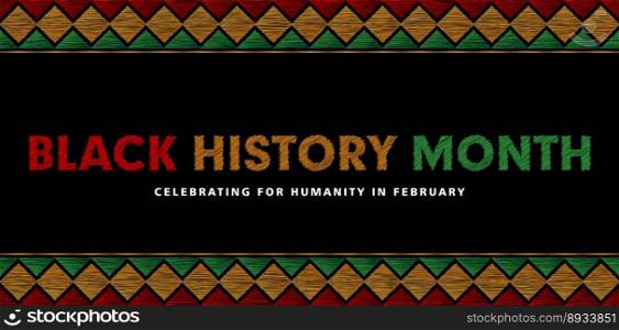 Black History Month banner or poster with isolated black background, illustration of celebrating of humanity symbol, applicable for advertising, society group, web banner, social media sign, Instagram