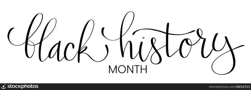 Black History month February handwritten brush lettering logo vector isolated. Black History month February handwritten brush lettering logo vector