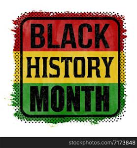 Black history month sign or stamp on white background, vector illustration