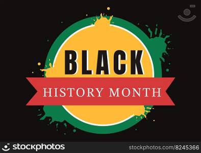 Black History Month Template Hand Drawn Cartoon Flat Background Illustration of African American Holiday to Promote Suitable for Poster Design