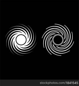 Black hole spiral shape vortex portal icon white color vector illustration flat style simple image set. Black hole spiral shape vortex portal icon white color vector illustration flat style image set