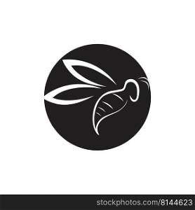 black honey bee logo vector icon illustration design