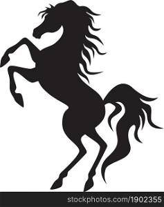 Black horse silhouette isolated icon. Vector illustration.