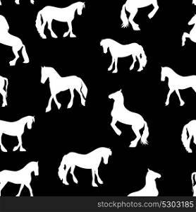 Black Horse Silhouette Seamless Pattern Vector Illustration EPS10. Black Horse Silhouette Seamless Pattern Vector Illustration