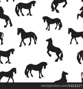 Black Horse Silhouette Seamless Pattern Vector Illustration EPS10. Black Horse Silhouette Seamless Pattern Vector Illustration