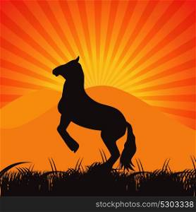 Black Horse Silhouette Vector Illustration EPS10. Black Horse Silhouette Vector Illustration