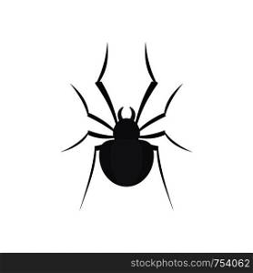 Black house spider icon. Flat illustration of black house spider vector icon for web isolated on white. Black house spider icon, flat style