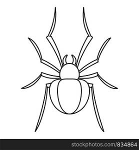 Black house spider icon. Outline black house spider vector icon for web design isolated on white background. Black house spider icon, outline style