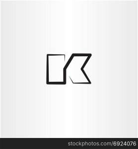 black icon line letter k logo vector design