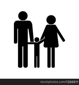 black icon of a family white background vector illustration