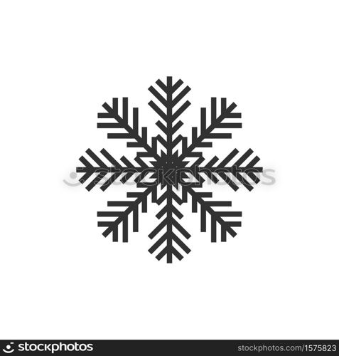 Black icon snowflake. Black winter snowflake. Vector illustration