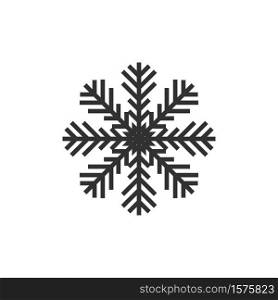 Black icon snowflake. Black winter snowflake. Vector illustration