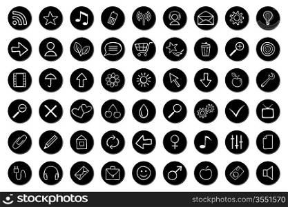Black Icons on White Background