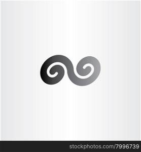 black infinity spiral symbol vector sign icon shape
