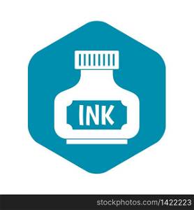 Black ink bottle icon in simple style isolated vector illustration. Black ink bottle icon simple