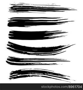 Black ink brush strokes background vector image