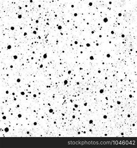 Black ink splashes and stains seamless pattern. Grunge surface vector texture.