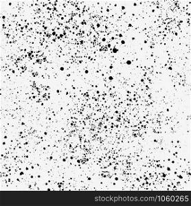 Black ink splashes and stains seamless pattern. Grunge surface vector texture.