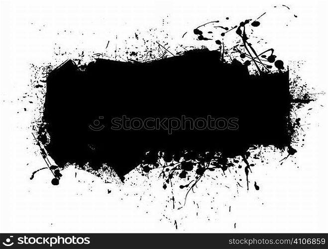 Black ink splat abstract background with room to add text