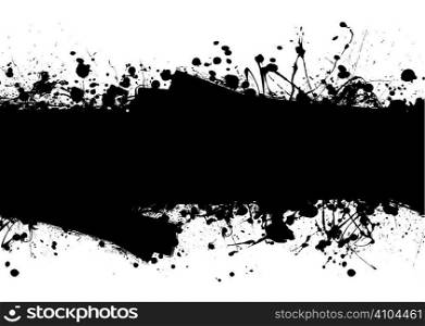 Black ink splat background with roller marks and text space