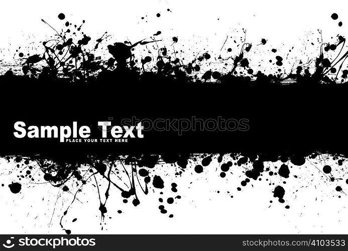 Black ink splat background with room to add your own text