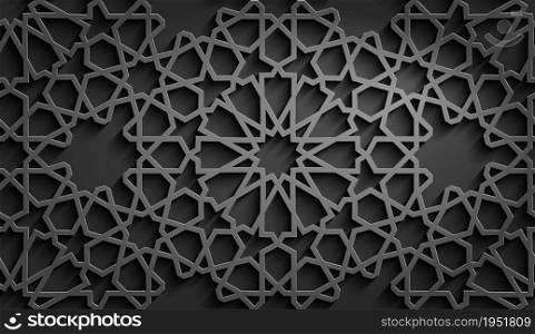 Black islamic pattern vector.. Black islamic pattern vector. Islamic ornament vector, persian motiff.