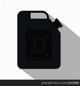 Black jerrycan icon. Flat illustration of black jerrycan vector icon for web isolated on white background. Black jerrycan icon, flat style