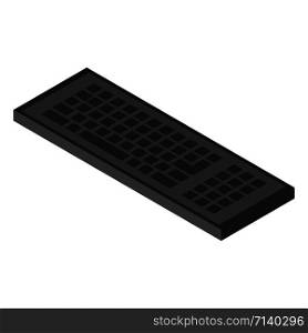 Black keyboard icon. Isometric of black keyboard vector icon for web design isolated on white background. Black keyboard icon, isometric style